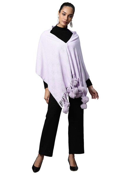 Embellished Stole with Big Pom-Pom Price in India