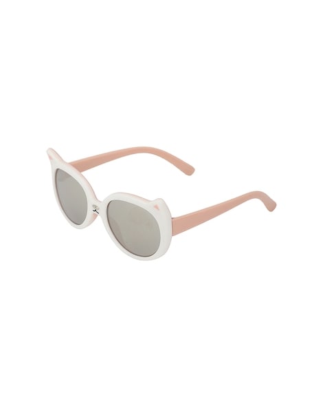 Women's White Frame Gold stem Cat eye Sunglasses