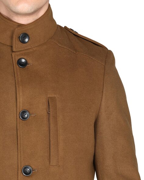 Stylish Mens Trench Wool Jacket for Winter