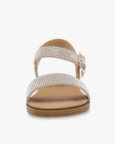 Buy Rhinestone Beige Flat Sandals for Women by STEVE MADDEN Online