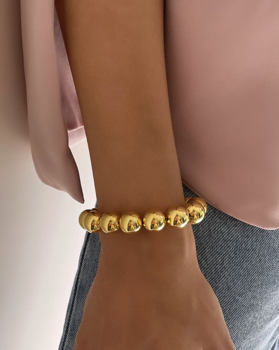 Mnsh Jewellery Hook Bracelet For Women (Gold, M)