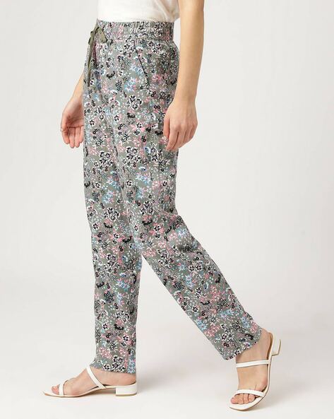 White Patterned Loose Trousers - TK Maxx UK