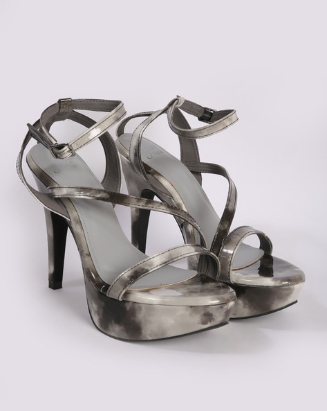 Zara | Shoes | Zara Asymmetric Silver Metallic Heels | Poshmark