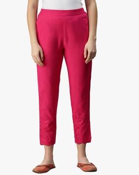 demoza Pants with Schiffli Embroidered Hem-picture-0