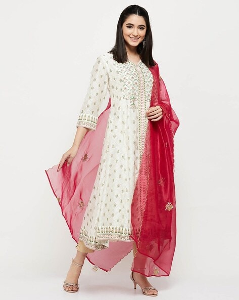 Sheer Dupatta with Embroidered Border Price in India
