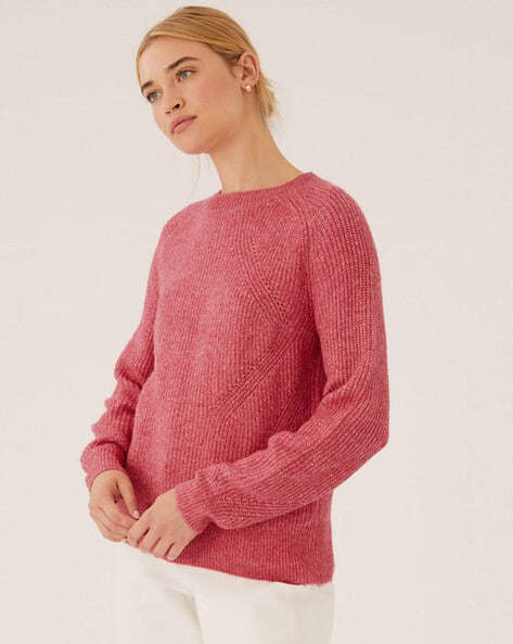 Ribbed Crew-Neck Relaxed Jumper