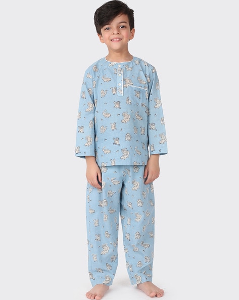 Buy Blue Cotton Printed Helicopter Night Suit For Boys by Knitting Doodles  Online at Aza Fashions.