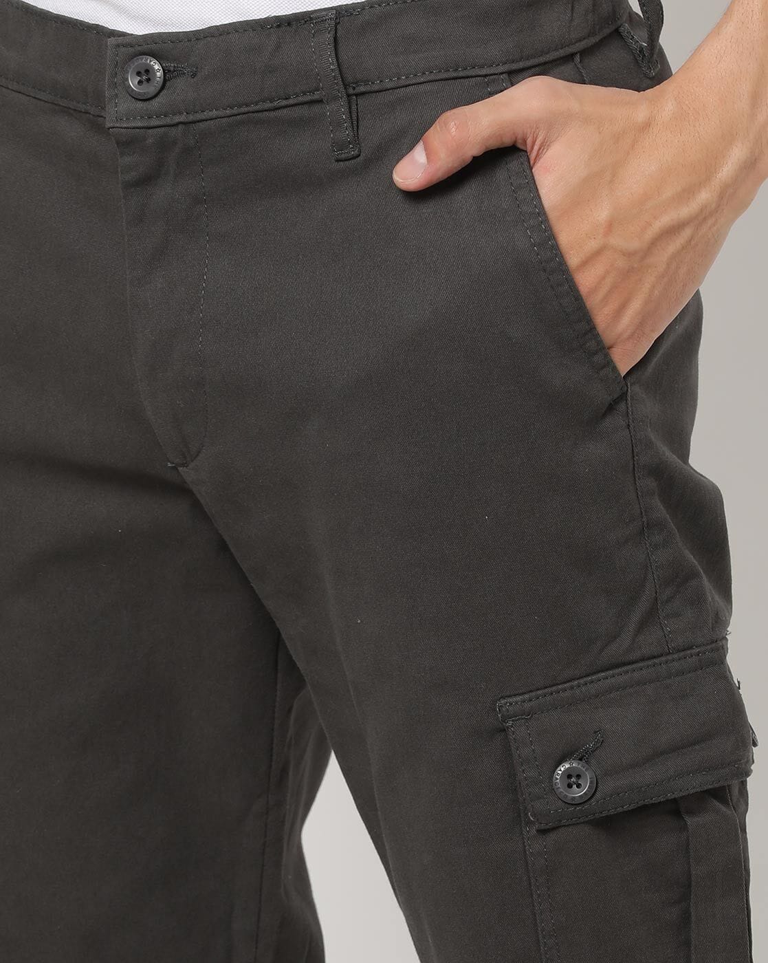 Buy Flying Machine Solid Twill Trousers - NNNOW.com