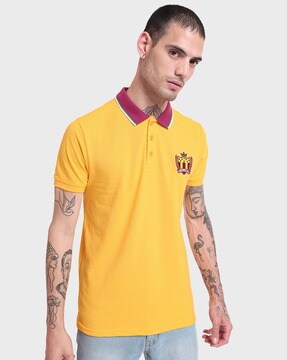 Polo T-Shirt with High-Low Hems