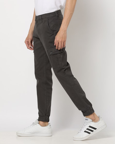 CHARCOAL SLIM FIT CARGO PANT  ROOKIES