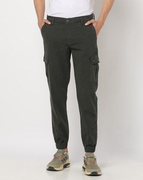 Slim Fit Flat-Front Cargo Trousers