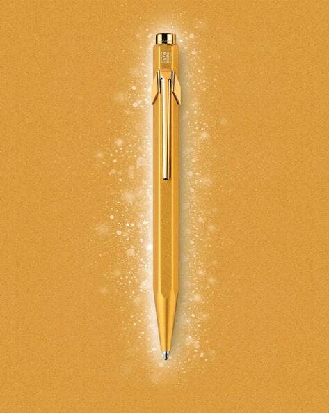 Caran d'Ache Ballpoint Pen, Gold with Gold Slim Box, 1 Count 