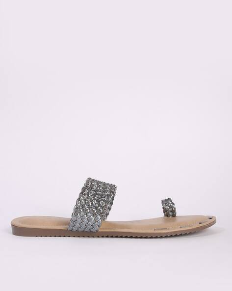 Five By Inc.5 Braided Toe-Ring Flat Sandals