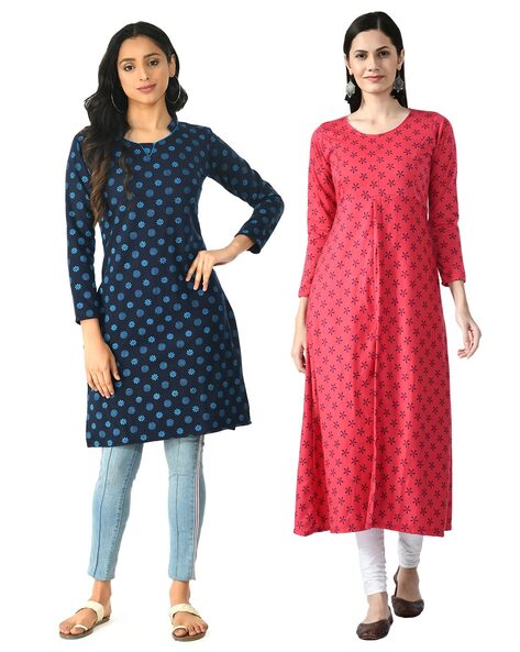 Buy Womens Printed Crepe Sleeveless Kurti Combo Pack Of 3 Online In India  At Discounted Prices