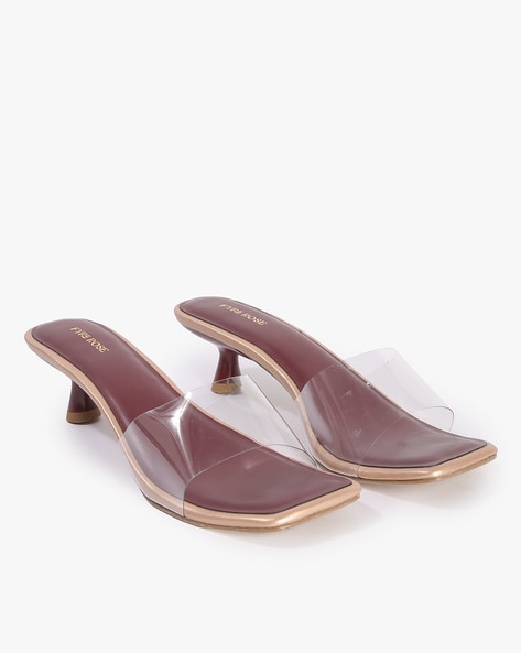 Clear slide sandals discount heels