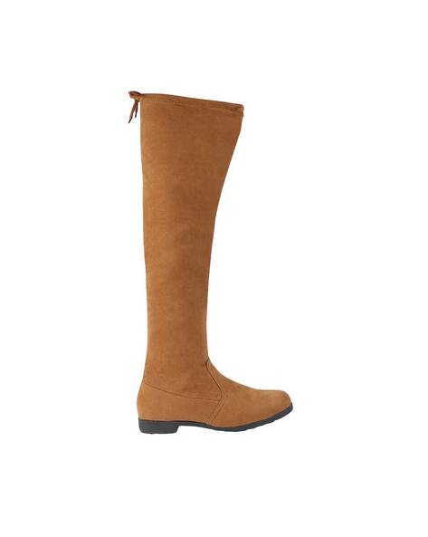 womens flat calf length boots