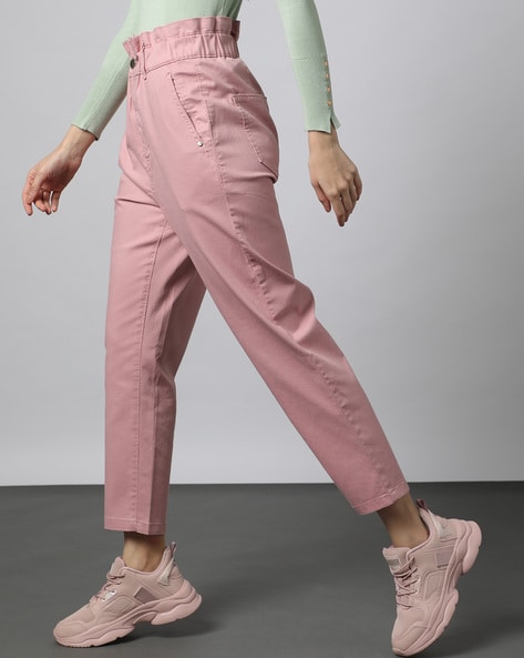 Women Ankle-Length Paperbag Trousers