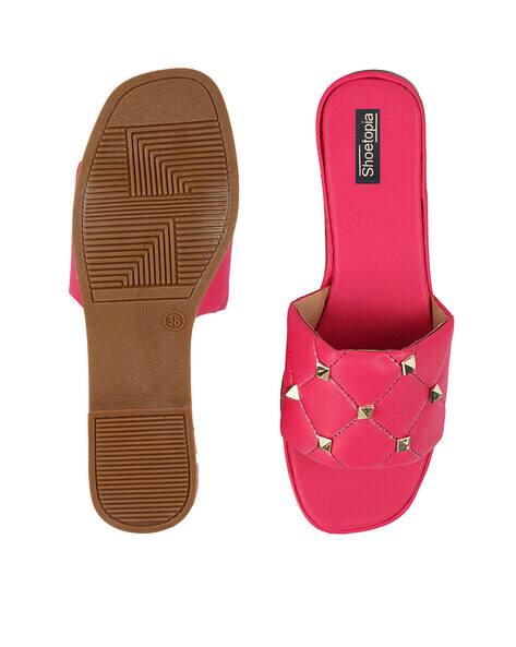 Buy Magenta Flat Sandals for Women by Shoetopia Online | Ajio.com