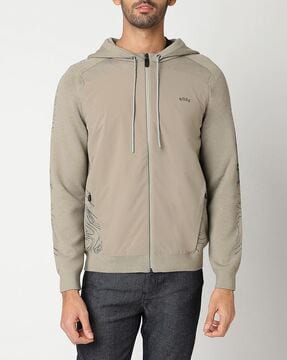 Buy BOSS Boss X Ajbxng Relaxed Fit Hooded Sweatshirt Beige Color