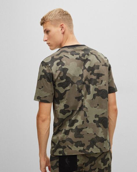 Buy BOSS NBA Collection Camouflage Pattern T-Shirt, Green Color Men
