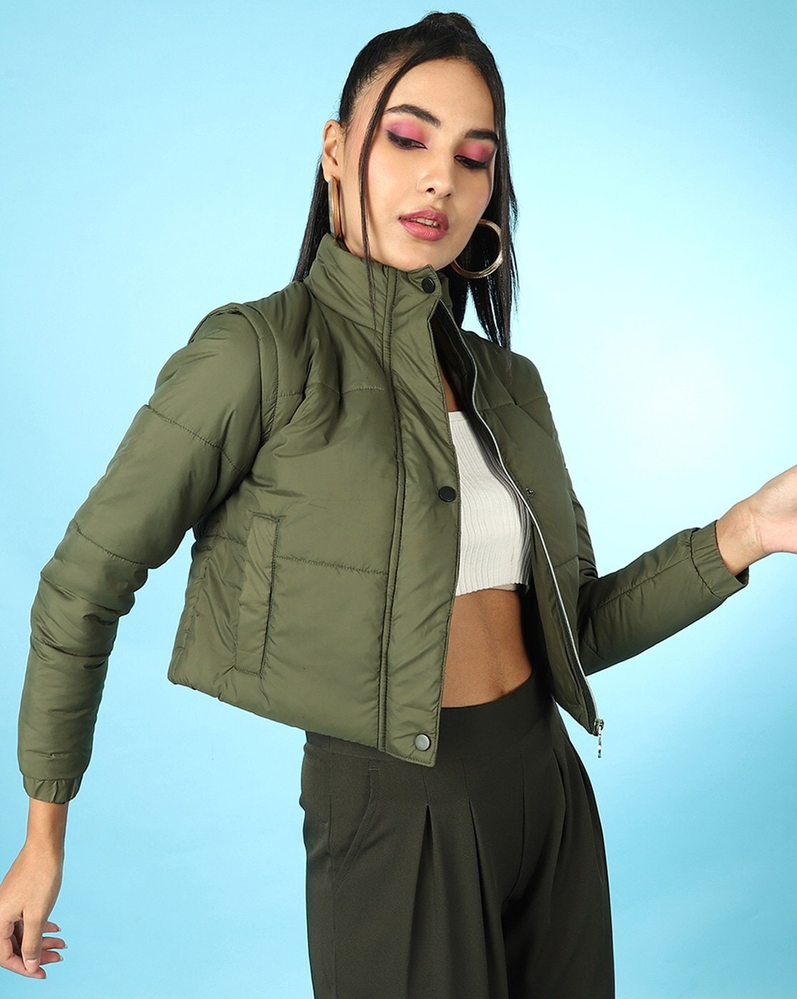 Buy Green Jackets & Coats for Women by R&B Online | Ajio.com