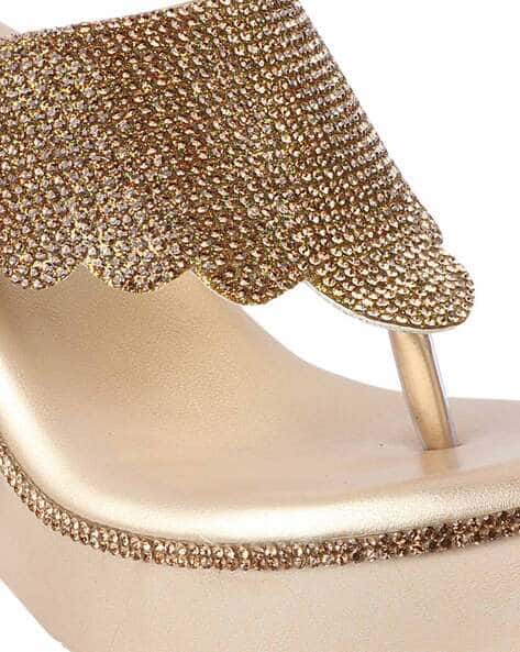 Glitter Girls Gold Wedges Buy Golden Heeled Sandals For Women