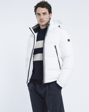 BOSS - Water-repellent hooded jacket with monogram jacquard