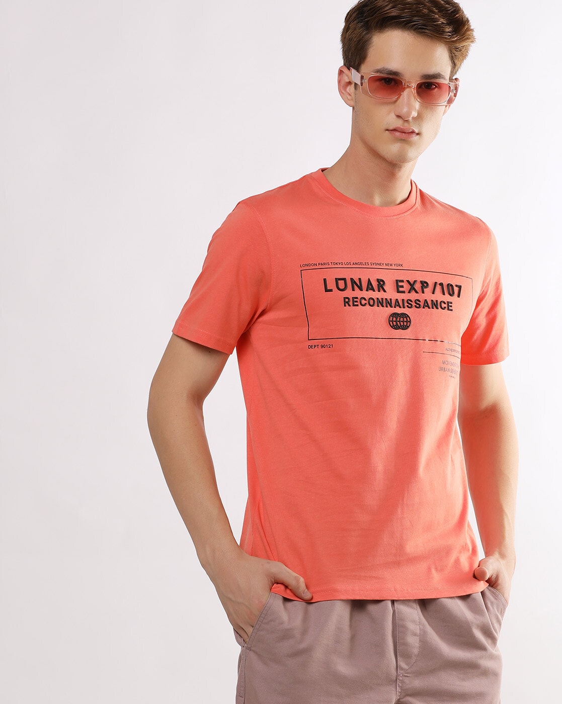 Coral Los Angeles Logo Crew Neck T-Shirt