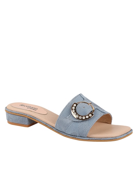 Buy Blue Flat Sandals for Women by Shoetopia Online