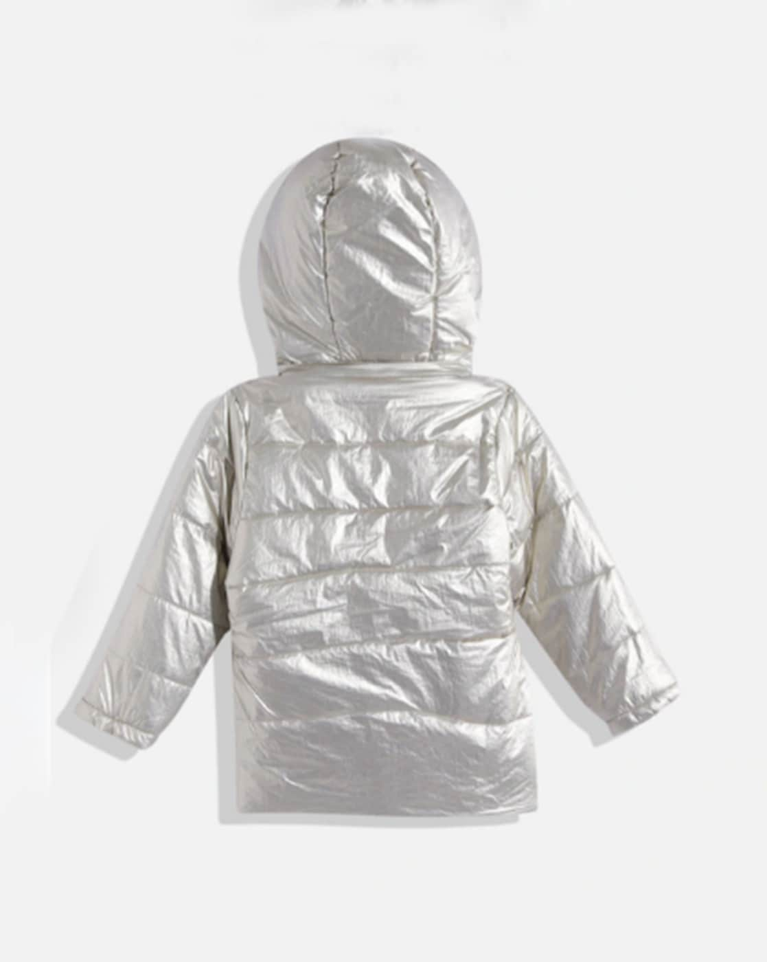 Givenchy Baby Girls Metallic Silver 4g Down Jacket | ModeSens