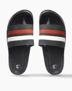 frisbee Striped Slides with Textured Footbed-picture-34
