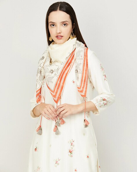 Printed Stole with Tassels Price in India