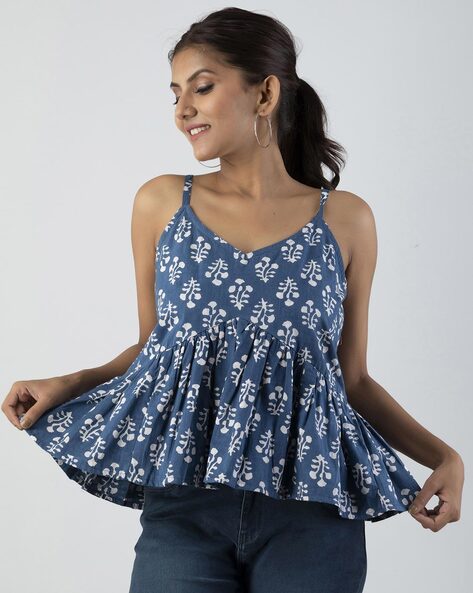 Fair Indigo Peplum Tank