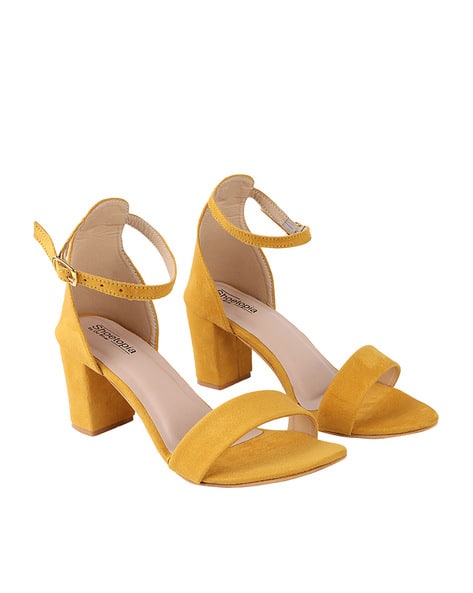 Buy Yellow Heeled Sandals for Women by Shoetopia Online | Ajio.com