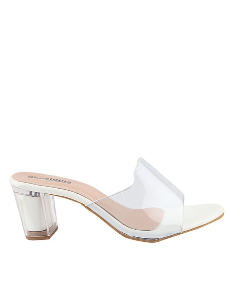 Clear store white sandals