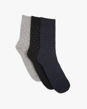 schumann Men Pack of 3 Micro Print Mid-Calf Length Socks-picture-32