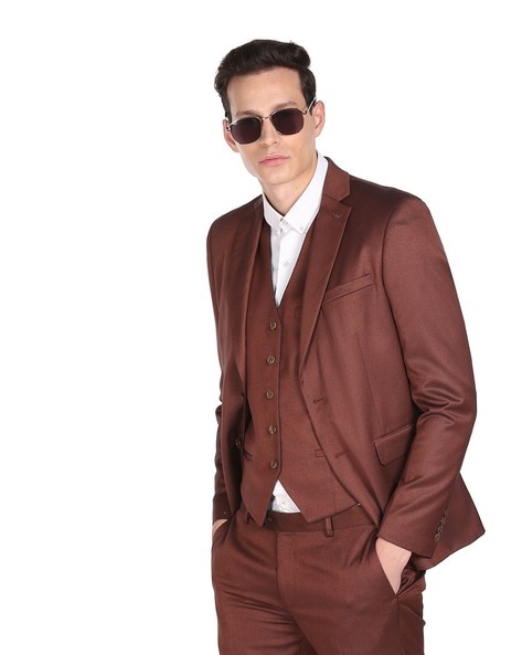 Dark Brown ThreePiece Havana Suit in Wool Silk Linen  SUITSUPPLY US