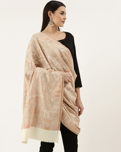 Paisley Pattern Shawl with Frayed Hems Price in India