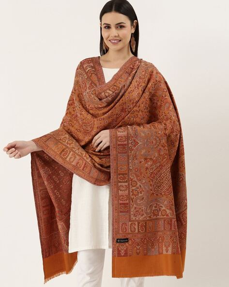 Paisley Pattern Shawl with Frayed Hems Price in India