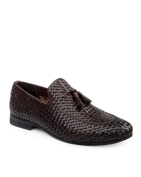 Basket-Weave Slip-On Loafers