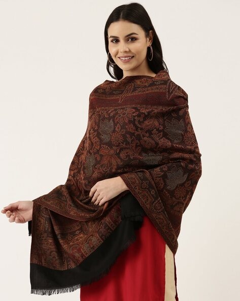 Embellished Shawl with Frayed Hems Price in India