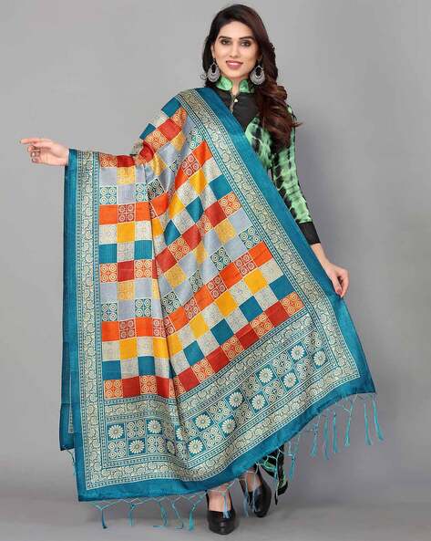 Checked Dupatta with Tessals Price in India