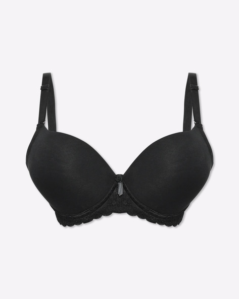 Heavily Padded Bra with Lace Panel