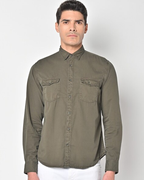 Buy Seaweed Green Shirts for Men by Badmaash Online | Ajio.com