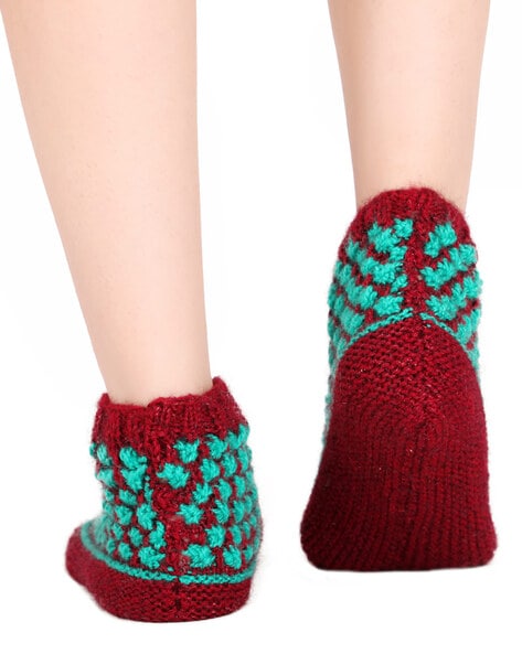 Buy Maroon Socks & Stockings for Girls by Bharatasya Online