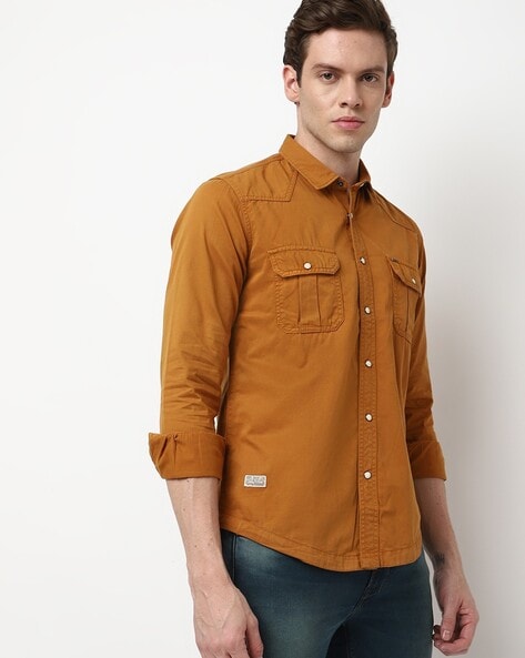 Aggregate more than 225 brown jeans shirt super hot