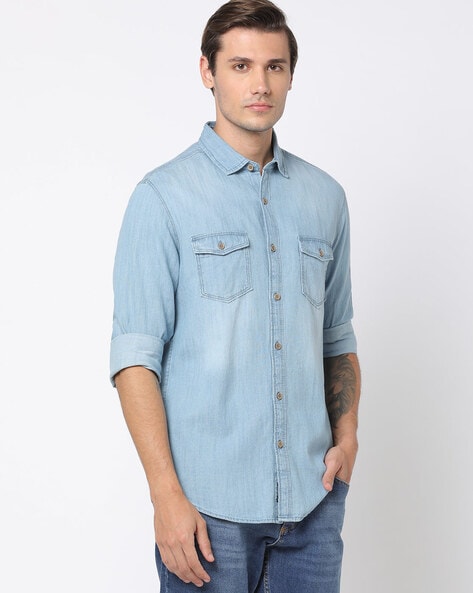 Light blue shirt combination on sale jeans