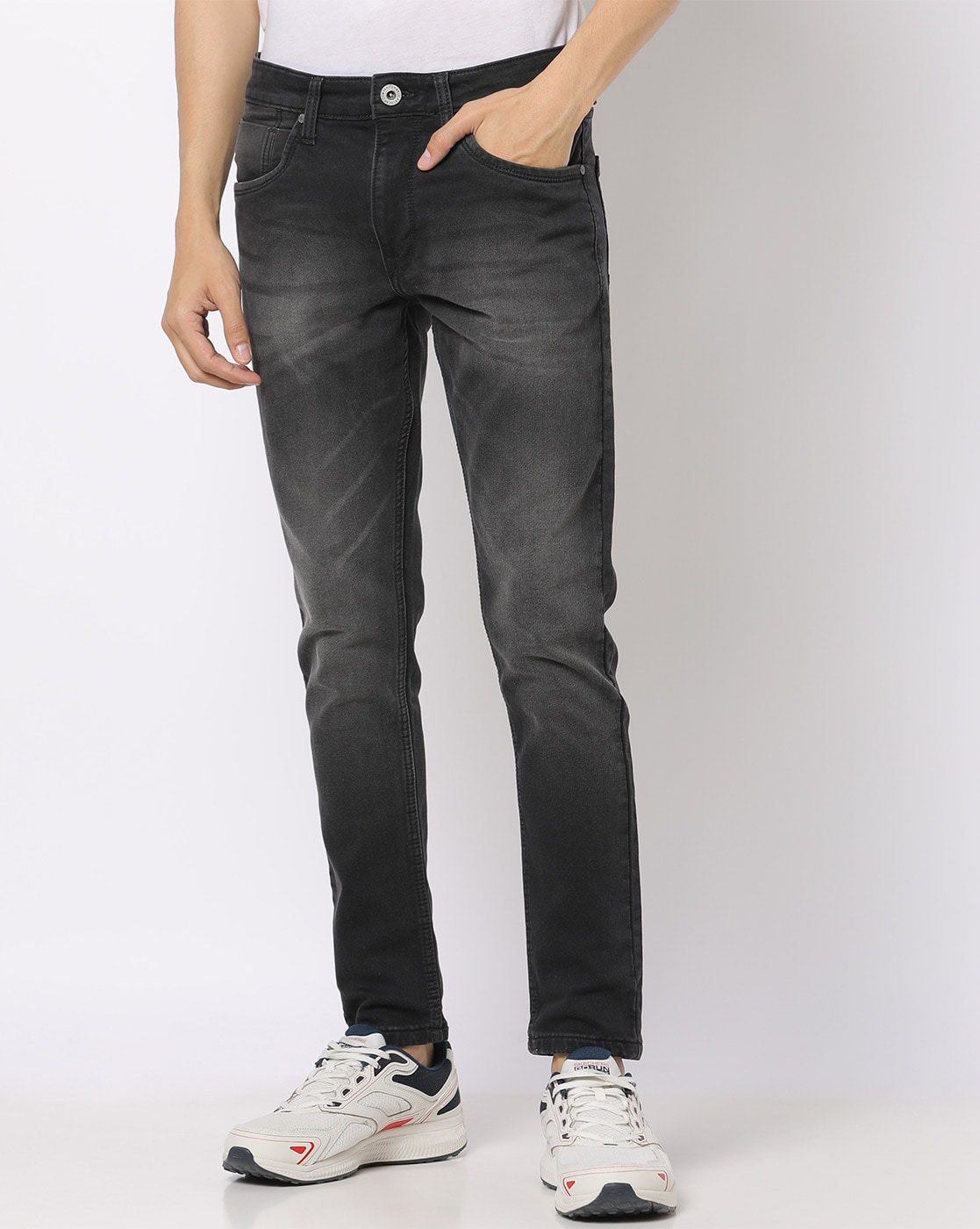 Gray wash slim-fit stretch jeans in Grey for | Dolce&Gabbana® US
