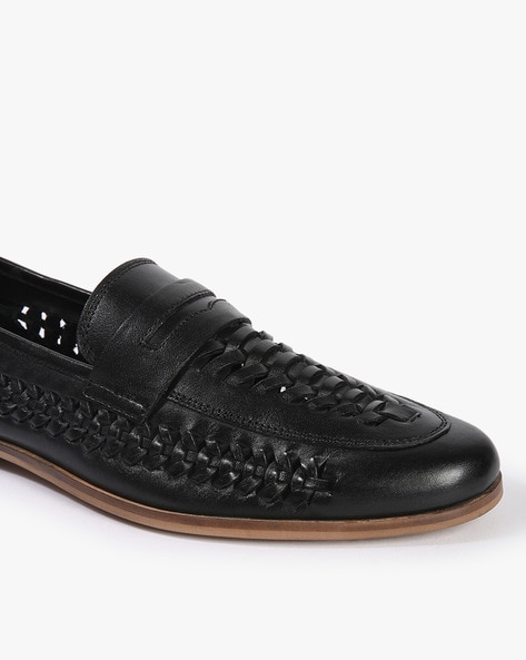 Men's Lincoln Penny Loafer In Black Leather - Thursday