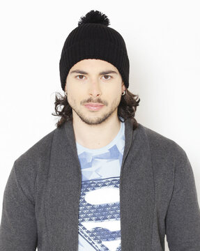 Bharatasya Knitted Woolen Beanie Cap For Men (Grey, FS)